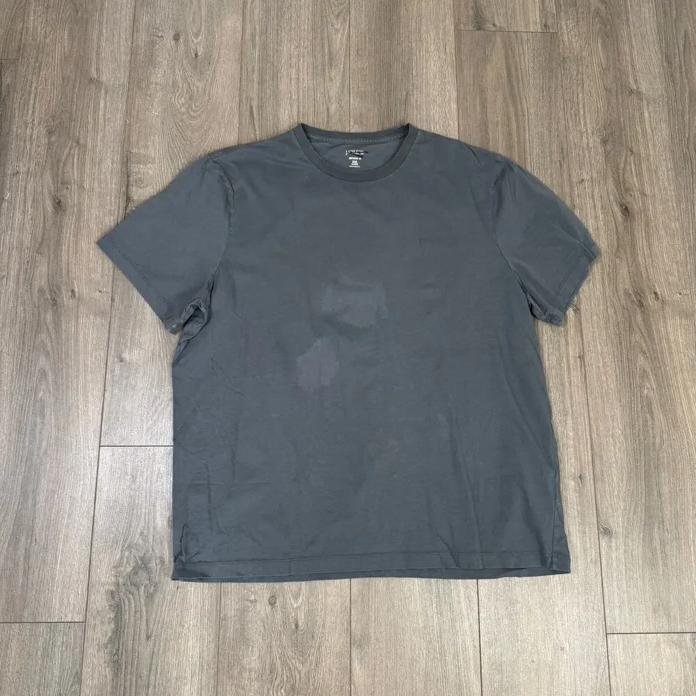 J.Crew Classic Broken-In Short Sleeve Crewneck Tee Mens 2XL Gray Pullover Cotton